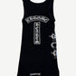 Chrome Hearts Vintage Black Horseshoe Rib Logo "Soap and Water" Tank Top