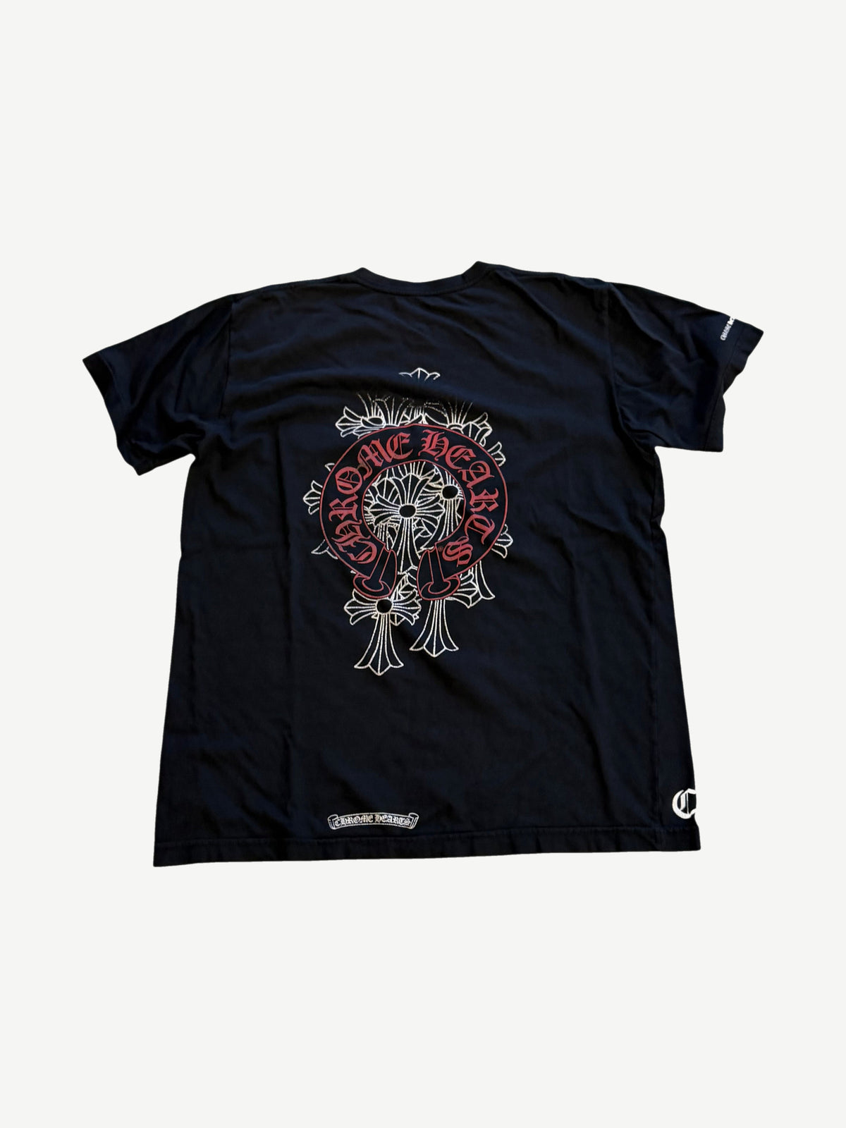 Chrome Hearts Vintage Black Red Horseshoe Cemetery Tee
