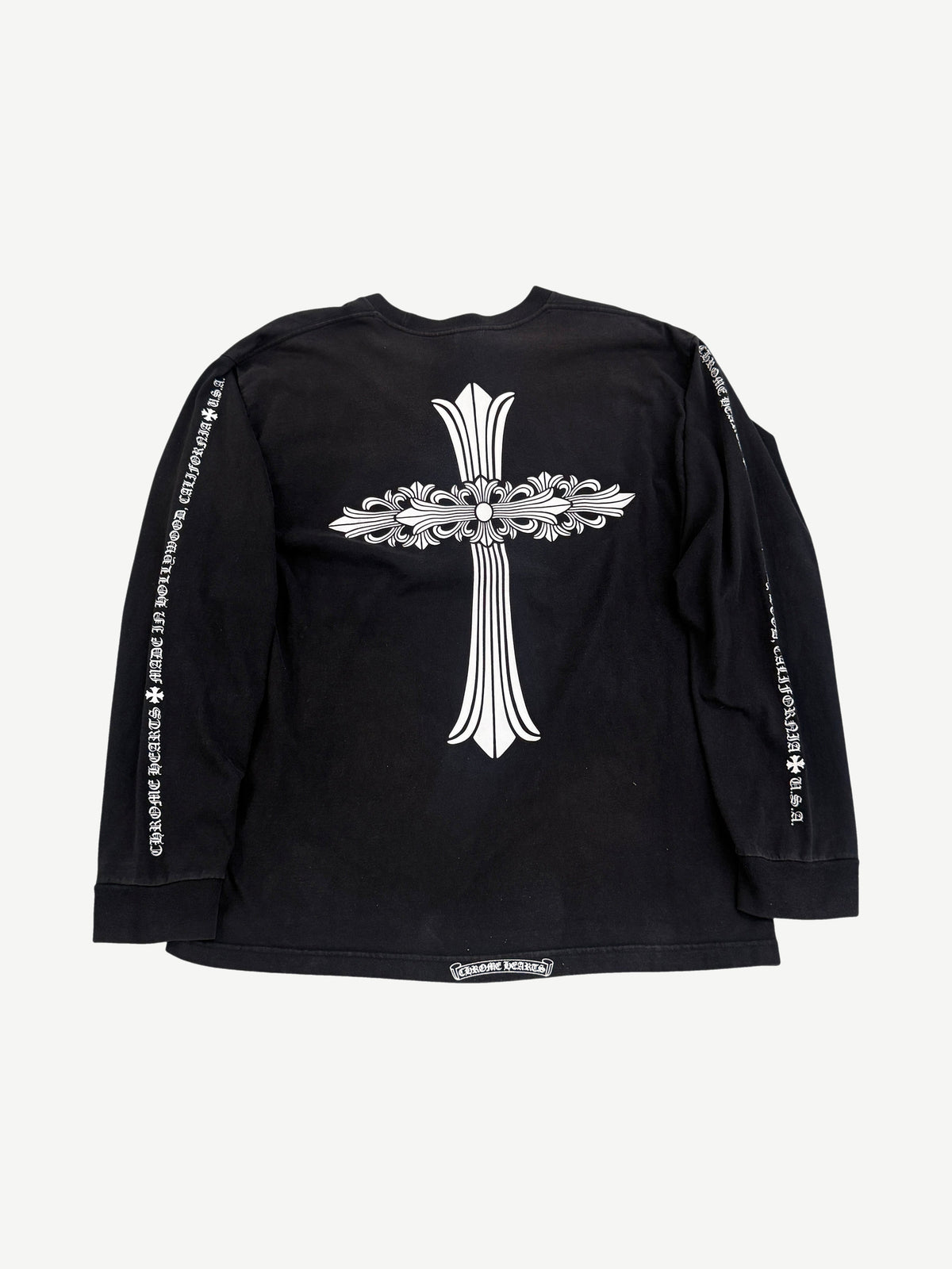 Chrome Hearts Vintage Double Floral Cross Vertical Logo Longsleeve