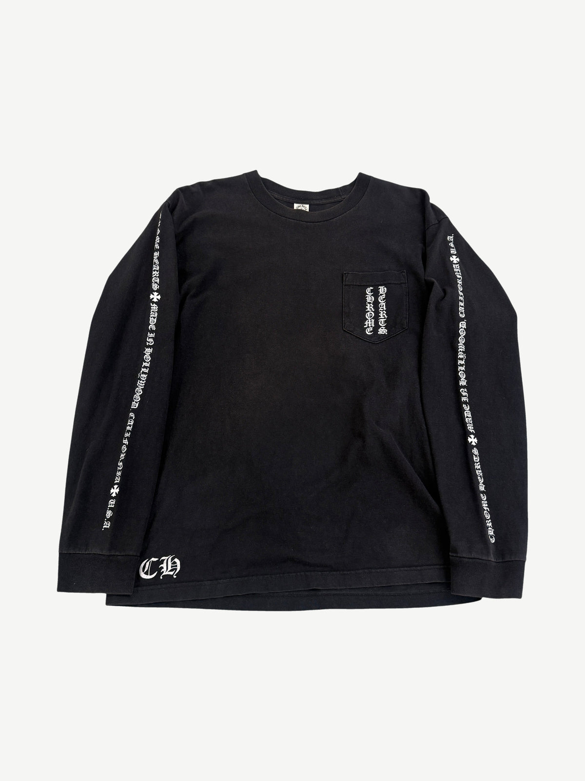 Chrome Hearts Vintage Double Floral Cross Vertical Logo Longsleeve
