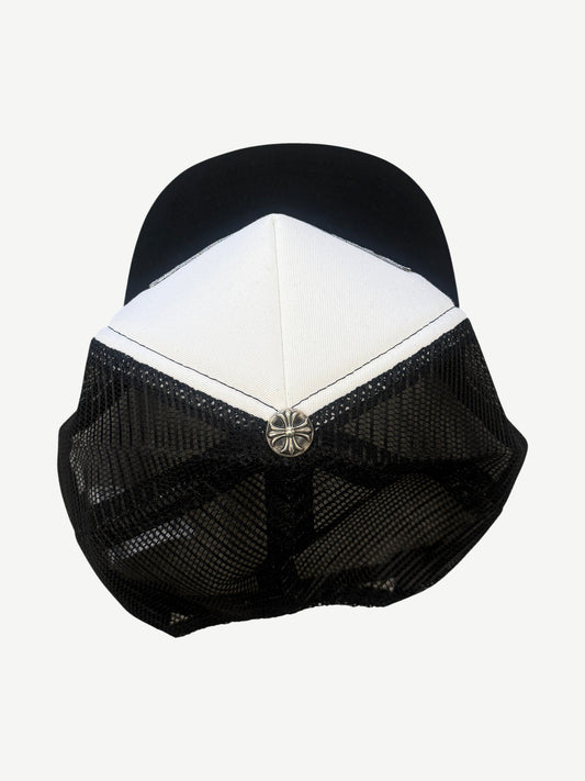 Chrome Hearts White Black CH Hollywood Trucker Hat