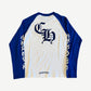 Chrome Hearts White Blue Horseshoe Baseball Tee