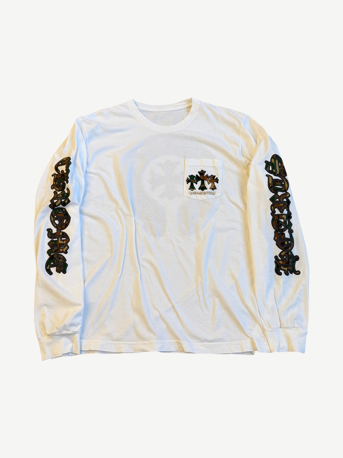 Chrome Hearts White Camo Horseshoe Pocket Longsleeve