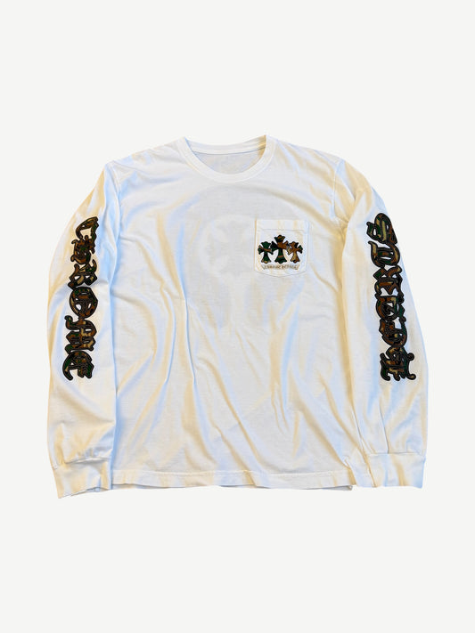 Chrome Hearts White Camo Horseshoe Pocket Longsleeve