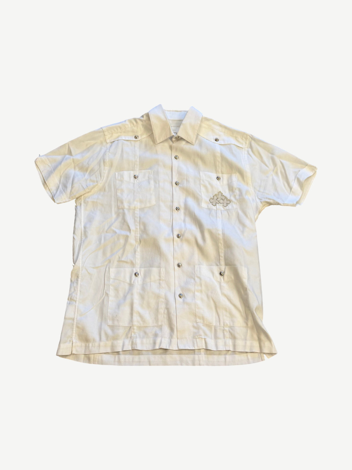 Chrome Hearts White Cuban Triple Cross Button Up Shirt
