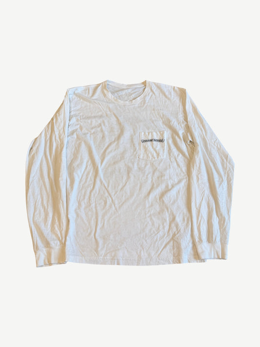Chrome Hearts White Floral Cross Motif Longsleeve