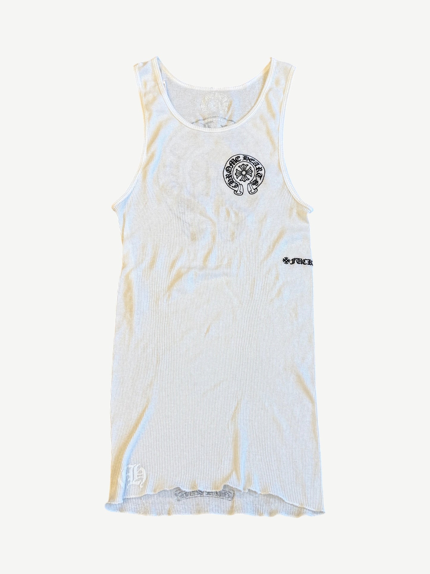 Chrome Hearts White Horseshoe Fuck You Tank Top