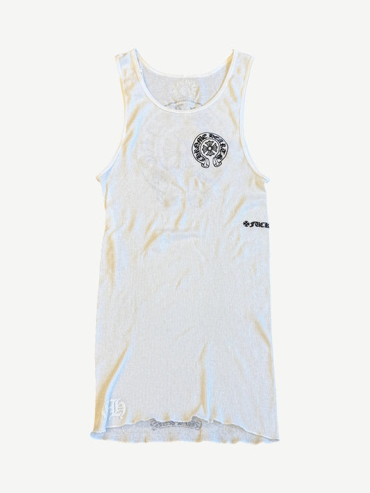 Chrome Hearts White Horseshoe Fuck You Tank Top