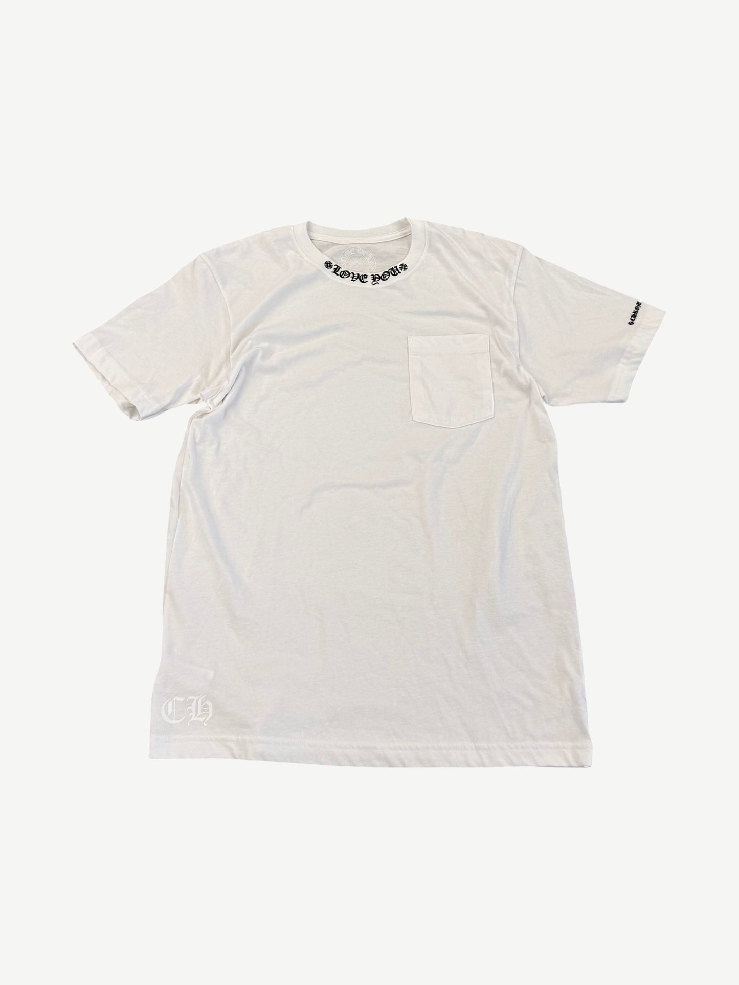 Chrome Hearts White Love You Neck Logo Tee