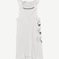 Chrome Hearts white ribbed cotton tank top with red Love You print and cross logo at front chest