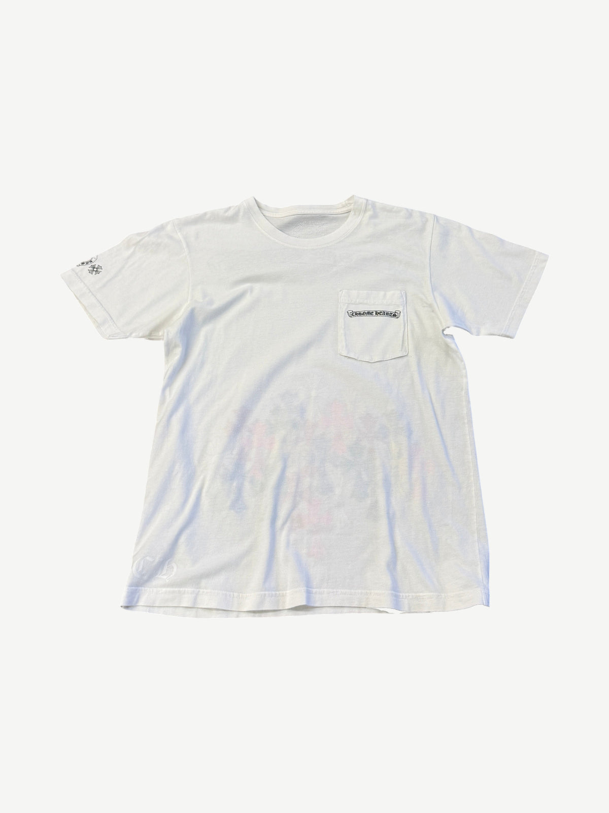 Chrome Hearts White Multicolor Crosses Cemetery Tee