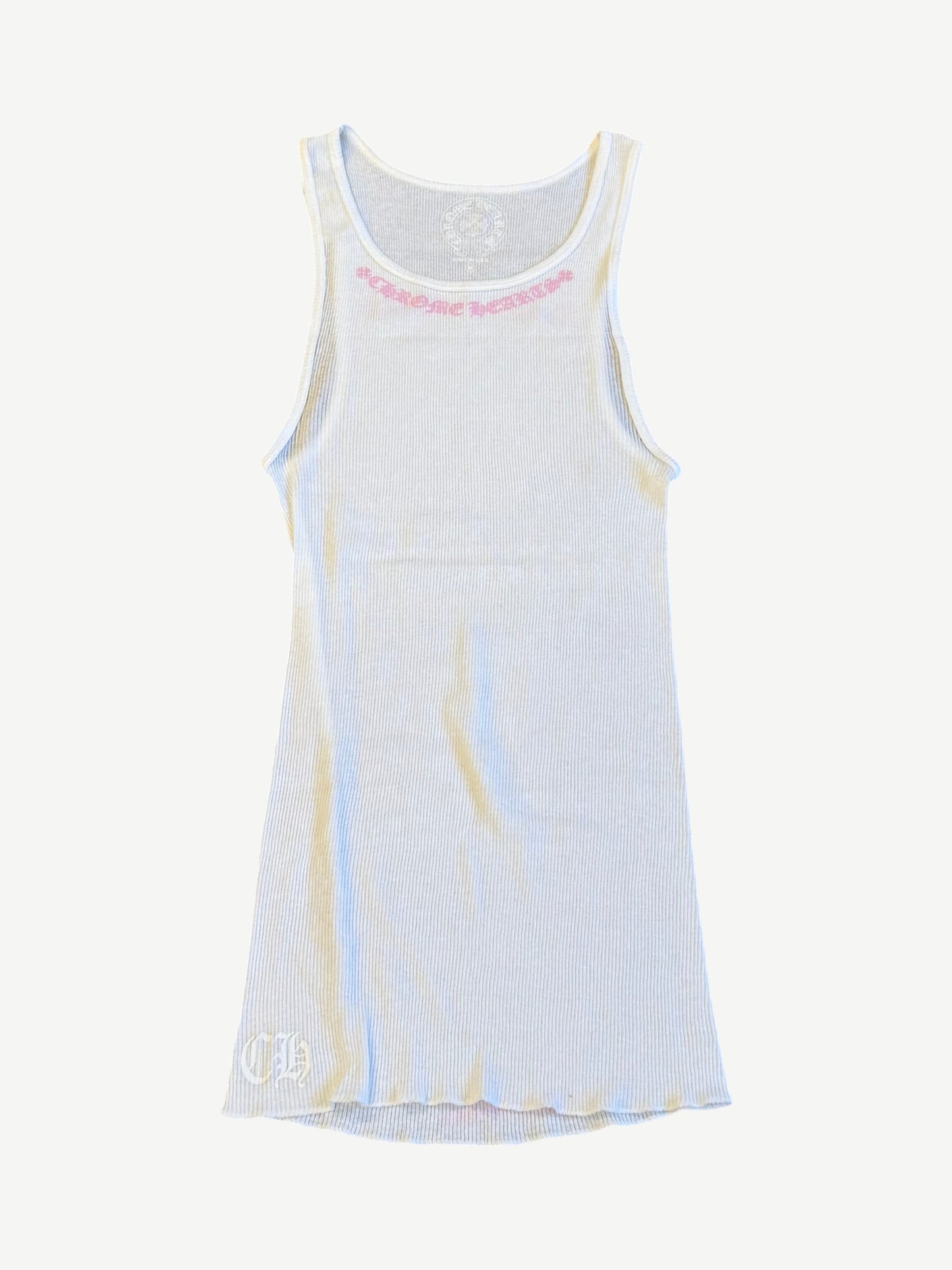Chrome Hearts White Pink Love You Tank Top