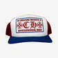 Chrome Hearts White Red Blue CH Hollywood Trucker Hat