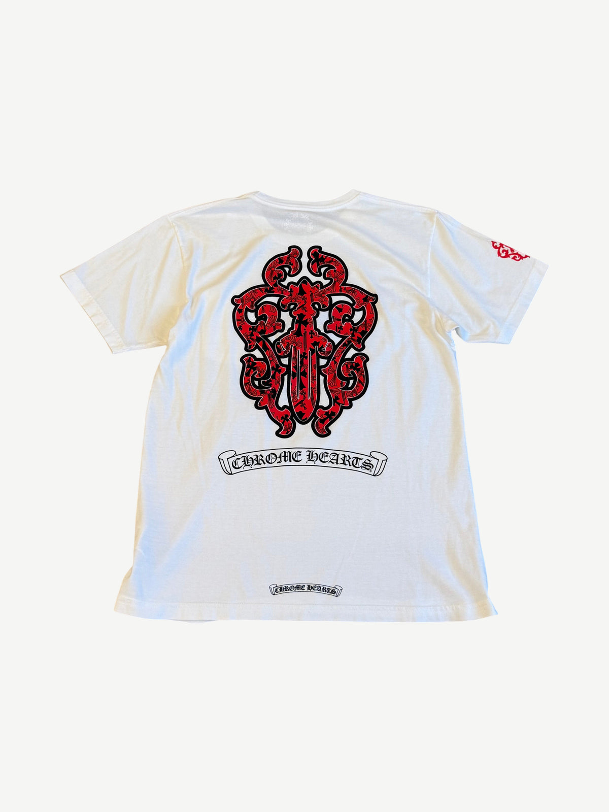 Chrome Hearts White Red Dagger Tee