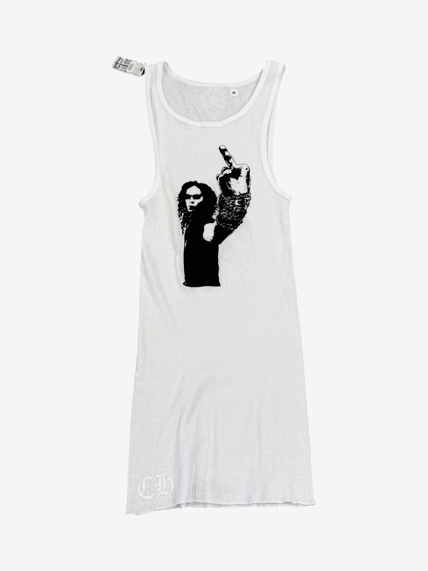 Chrome Hearts White Richard Stark Middle Finger Tank Top