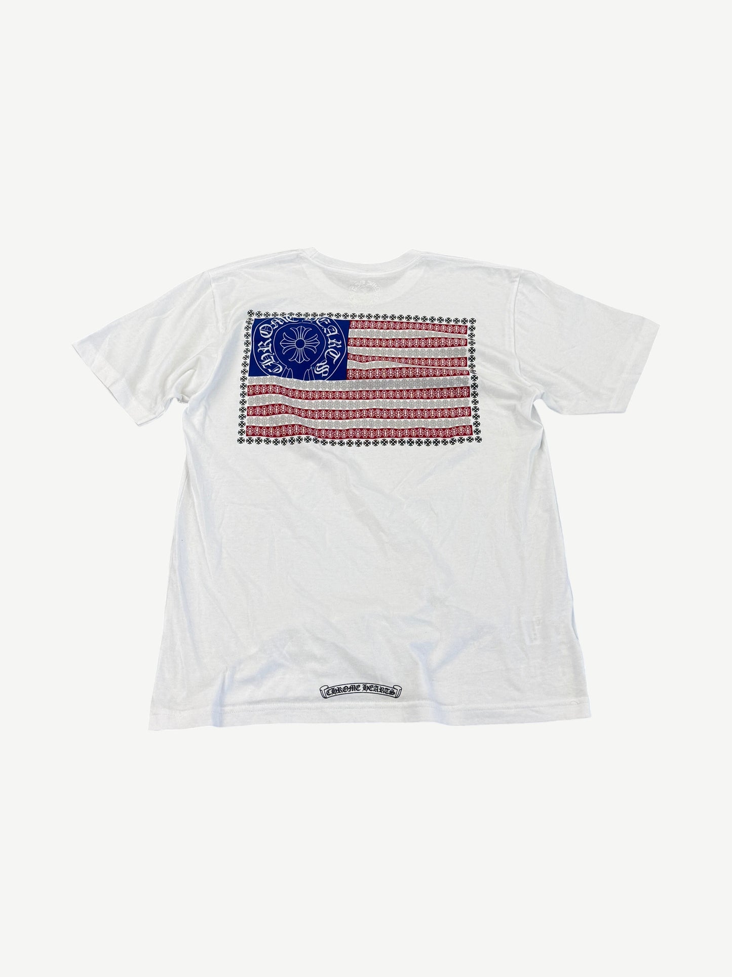 Chrome Hearts White USA Flag Dagger Tee