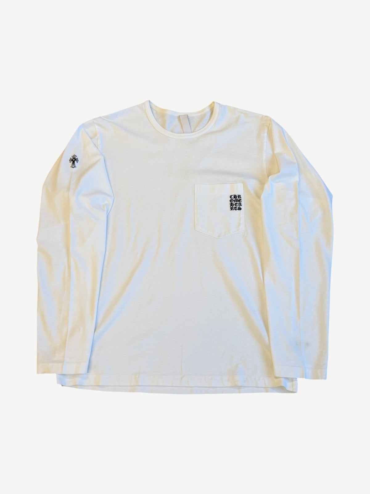 Chrome Hearts White Y Not Embroidered Eyechart Longsleeve
