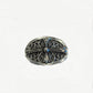 Chrome Hearts XXL oval belt buckle in burnished silver with filigree scrollwork and central cross