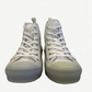 Dior B23 white high-top sneakers front pair view showing translucent monogram upper and laces