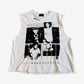 Enfants Riches Deprimes white Blockades cutoff tank front with photo collage and gothic ERD logo print.