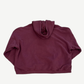Enfants Riches Deprimes burgundy cropped hoodie back view, plain knit with draped hood