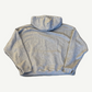 ERD classic logo pin hoodie back view showing heather gray fleece and clean dropped-shoulder cut.