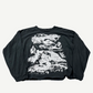 Enfants Riches Deprimes Demolition Derby black longsleeve with white screen-printed crashed cars collage on front