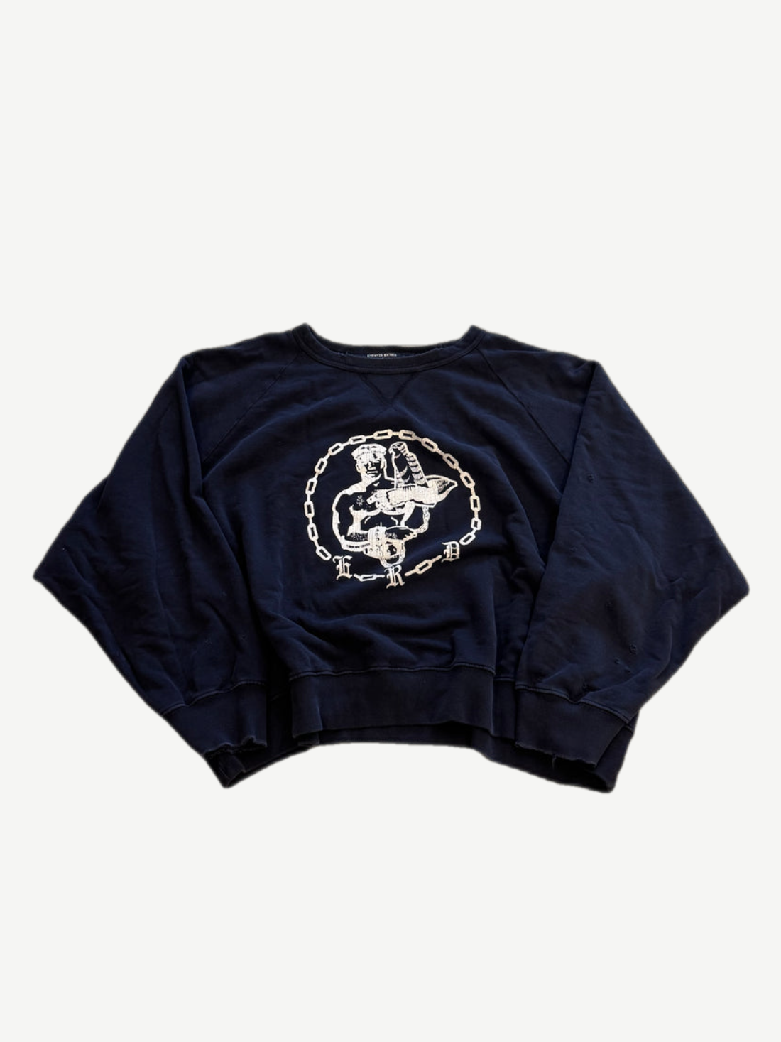 Enfants Riches Deprimes En Chaine raglan crewneck front, contrast sleeves and chest title print