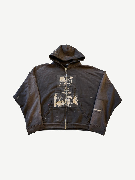 Enfants Riches Deprimes Faded Black God With Revolver Zipup