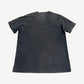 Enfants Riches Deprimes distressed gray pocket logo tee back, shredded collar and faded body