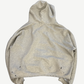Enfants Riches Deprimes heather gray hoodie back view with allover distressing and worn raw edges.