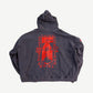 Enfants Riches Deprimes lips hoodie back view, ERD signature script print across upper back