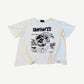 Enfants Riches Deprimes cream Melancholy tee with black Enfants graphic and hand-scrawled lyric text print.