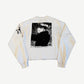 ERD off-white longsleeve back with black-and-white archer child photo and My Underground typewriter manifesto print.