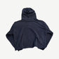 Enfants Riches Deprimes navy distressed hoodie back, plain washed navy fleece with subtle pinhole damage