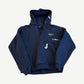 Enfants Riches Deprimes navy hoodie front with hand painted white logo and pen stroke chest details.