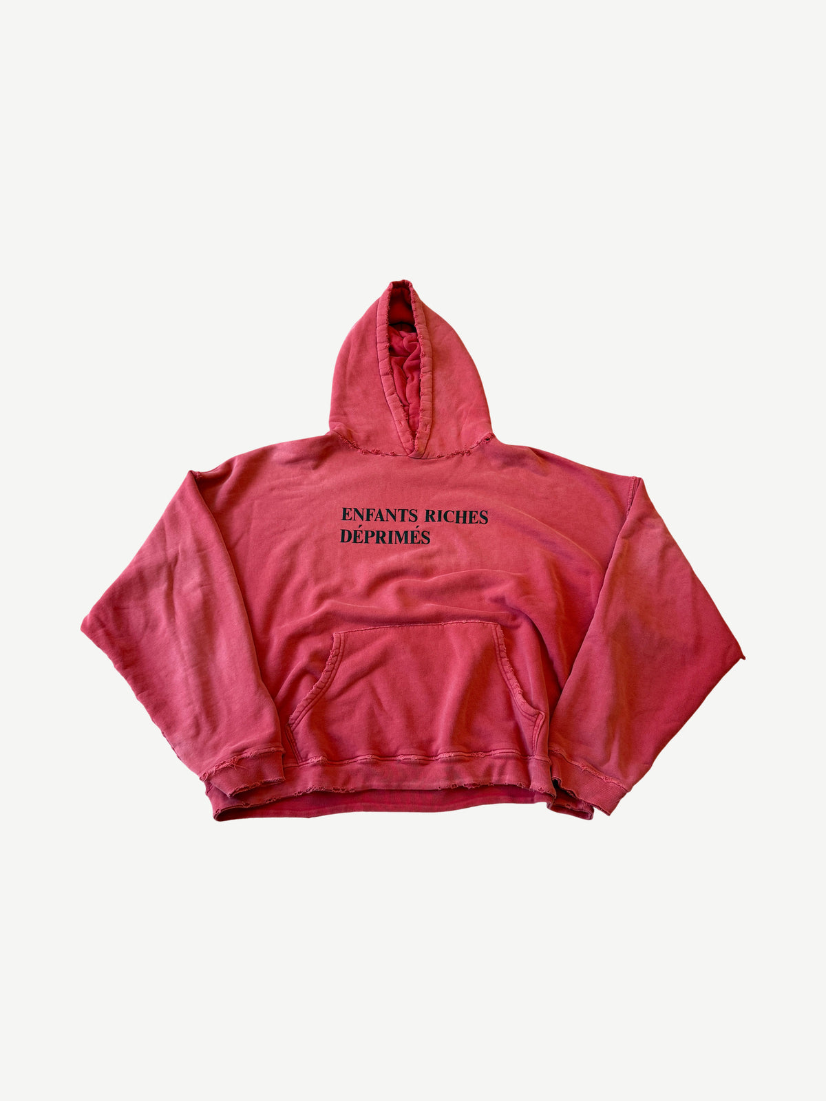 Enfants Riches Deprimes Red Distressed Logo Print Hoodie