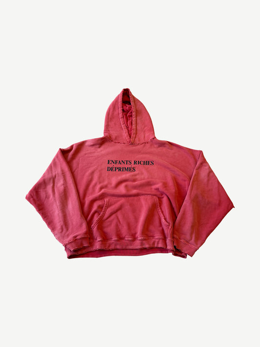 Enfants Riches Deprimes Red Distressed Logo Print Hoodie