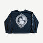 Back of Enfants Riches Deprimes black Latency longsleeve with ornate framed portrait illustration print.