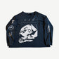 Enfants Riches Deprimes black longsleeve with white ERD Latency portrait graphic and French text print.