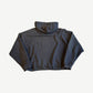 Enfants Riches Deprimes thermal lined hoodie back view in faded washed black cotton fleece.