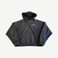 Enfants Riches Deprimes faded black distressed hoodie front with chest logo and ripped sleeve.