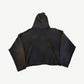 Back of Enfants Riches Deprimes faded black hoodie showing distressed seams and oversized boxy silhouette