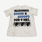 Back of ERD white Bonds of Matrimony tee with Madonna Bound and Gagged for 9 Hrs block text print