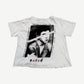 ERD Teen Just Wanted Love tee back with B&W teen portrait and red ERD star logo print