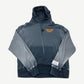 Gallery Dept reversible hoodie in sun faded navy and grey with orange logo and Art On Display side label.
