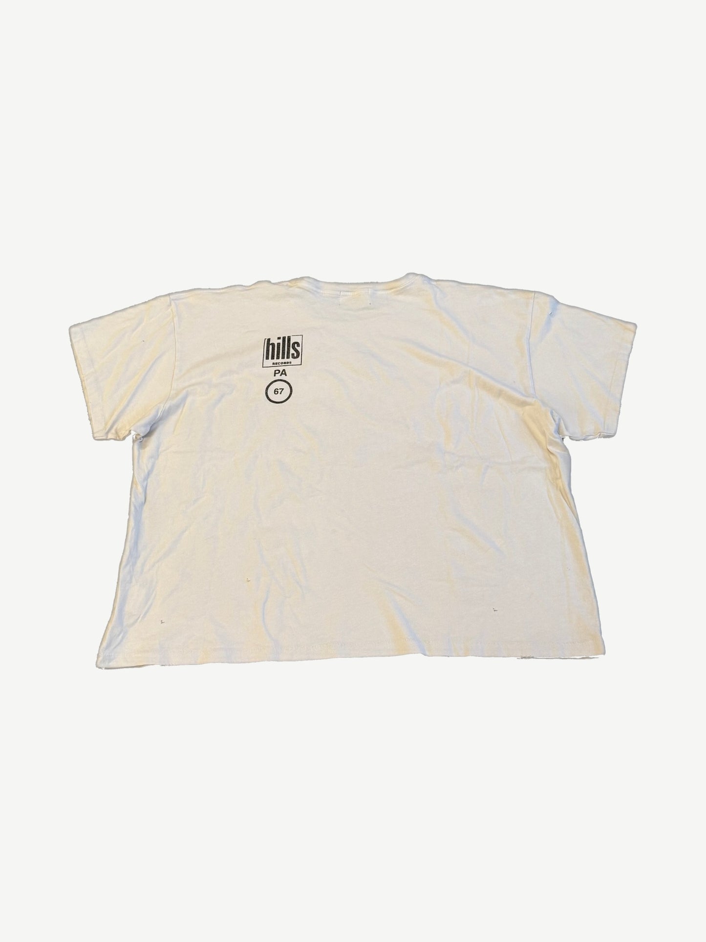 Gallery Hills Brenda's Eyes tee back, hills records PA stamp logo across upper back panel