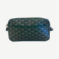 Goyard Cap Vert PM messenger bag in green chevron Goyardine canvas with leather trim and front pocket