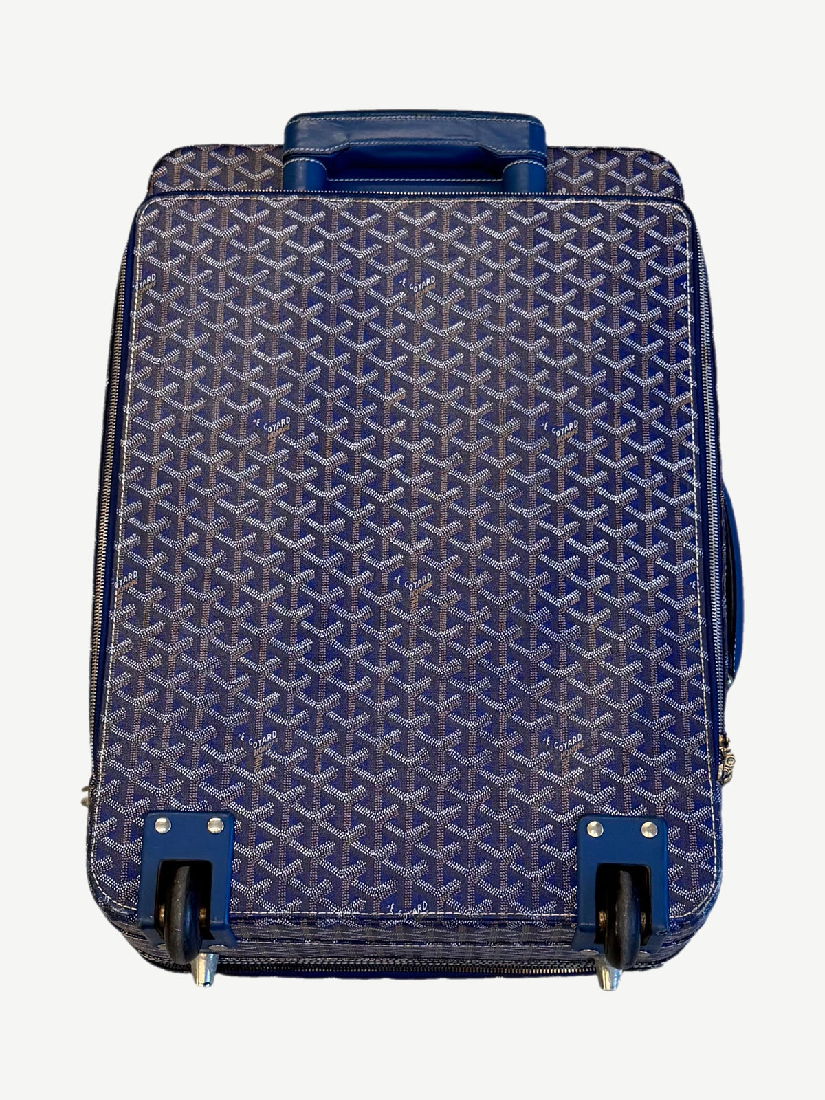 Goyard Navy Goyardine Trolley PM Suitcase