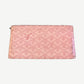 Goyard pink Goyardine Richelieu long wallet flat view, signature chevron Y print on canvas